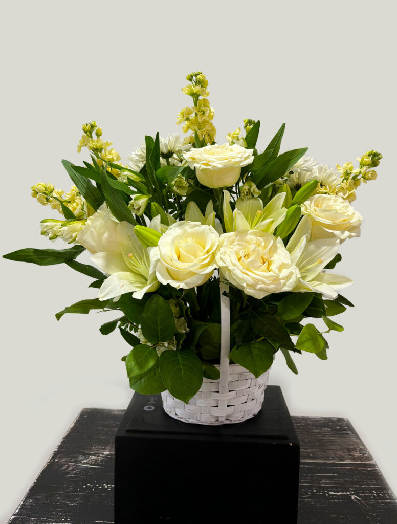 Pure white serenity basket